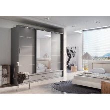 (Grey Matt) Arti 1 - 3 Sliding Door Wardrobe 250cm