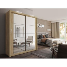 (Oak Shetland) Arti 3 - 2 Sliding Door Wardrobe 181cm