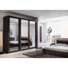 (Black Matt) Arti 2 - 3 Sliding Door Wardrobe 250cm