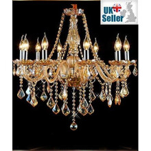 (6 Arms) 8012 Crystal Chandelier Amber Golden 6-10 Lights Candle Pendant Lamp Marie Therese