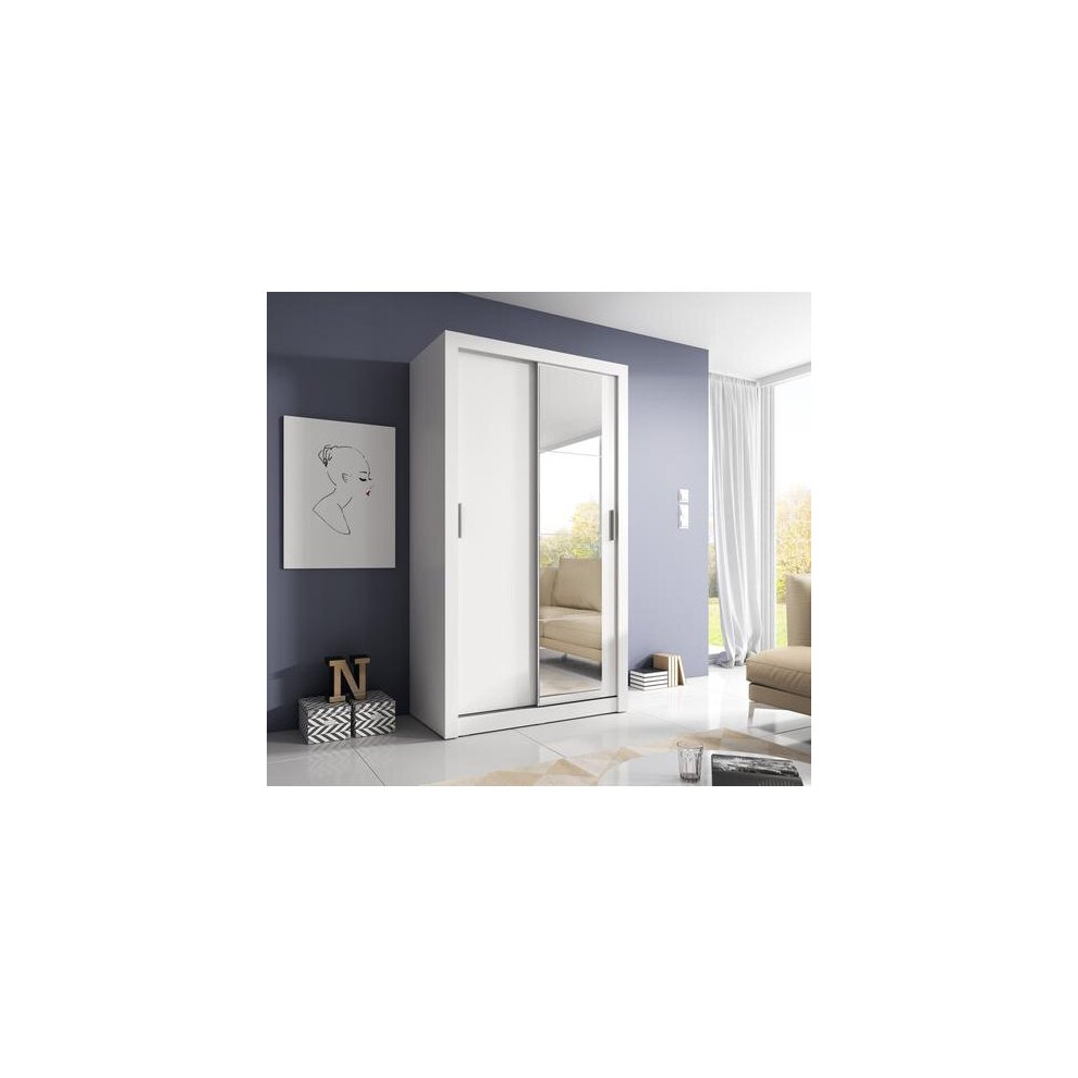 (White Matt) Arti 6 - 2 Sliding Door Wardrobe 120cm