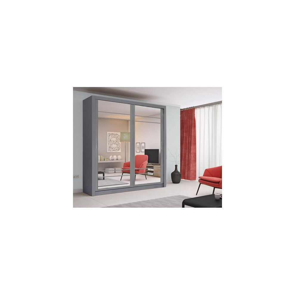 (Grey Matt) Arti 8 - 2 Sliding Door Wardrobe 203cm