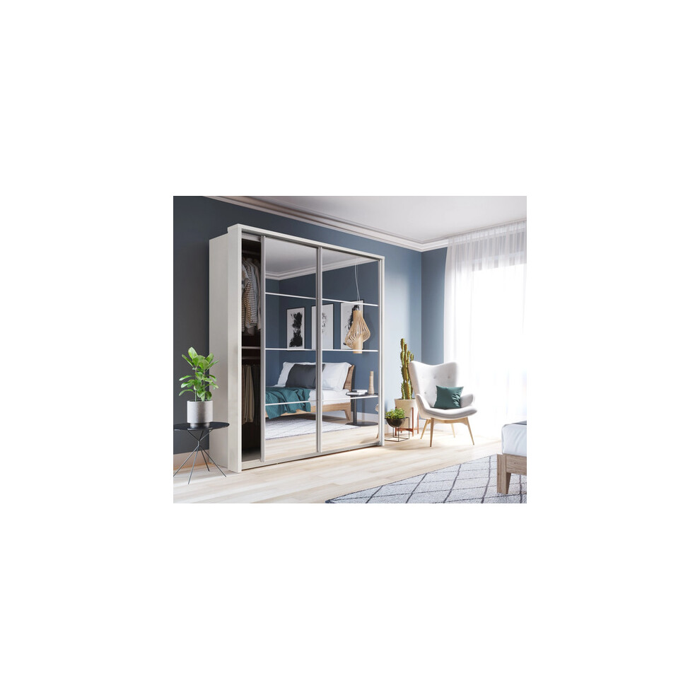 (White Matt) Arti 17 - 2 Sliding Door Wardrobe 180cm