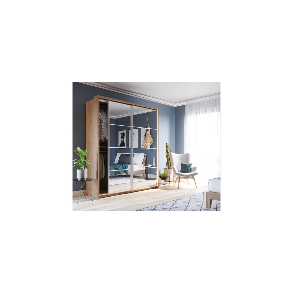Arthauss (Oak Shetland) Arti 17 - 2 Sliding Door Wardrobe 180Cm Grey
