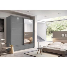 (Grey Matt) Arti 5 - 2 Sliding Door Wardrobe 200cm