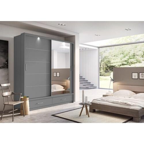 Arthauss (Grey Matt) Arti 5 - 2 Sliding Door Wardrobe 200cm