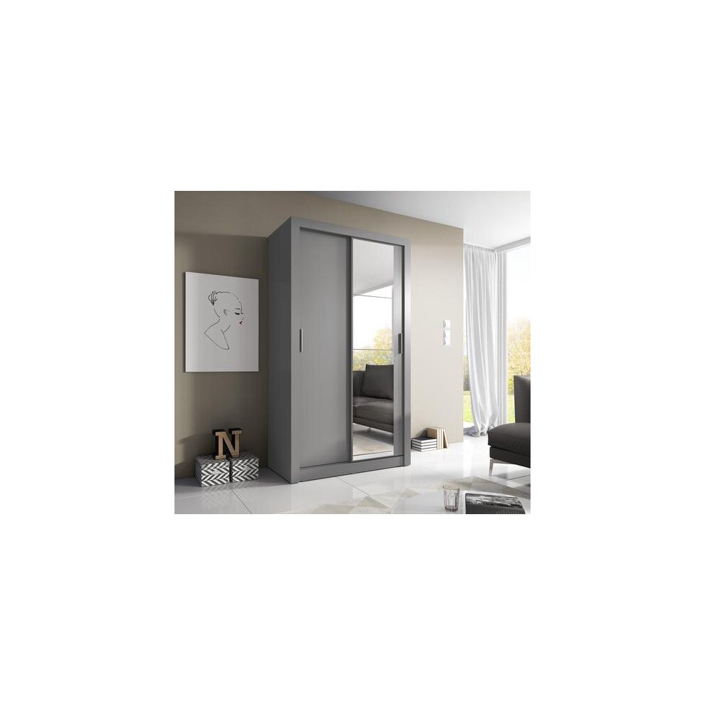 Arthauss ( Matt) Arti 6 - 2 Sliding Door Wardrobe 120Cm Grey