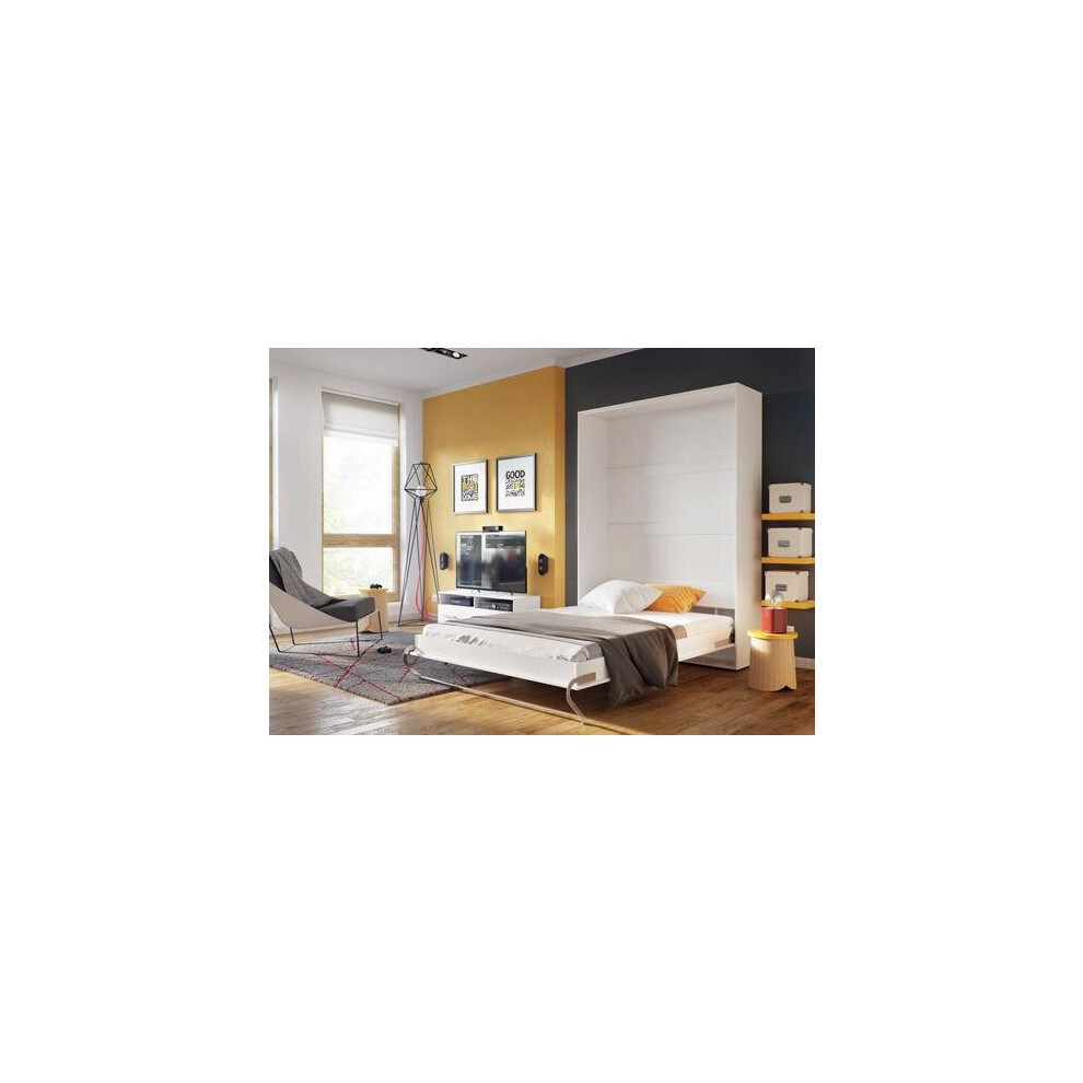 (White Matt) CP-01 Vertical Wall Bed Concept Pro 140cm