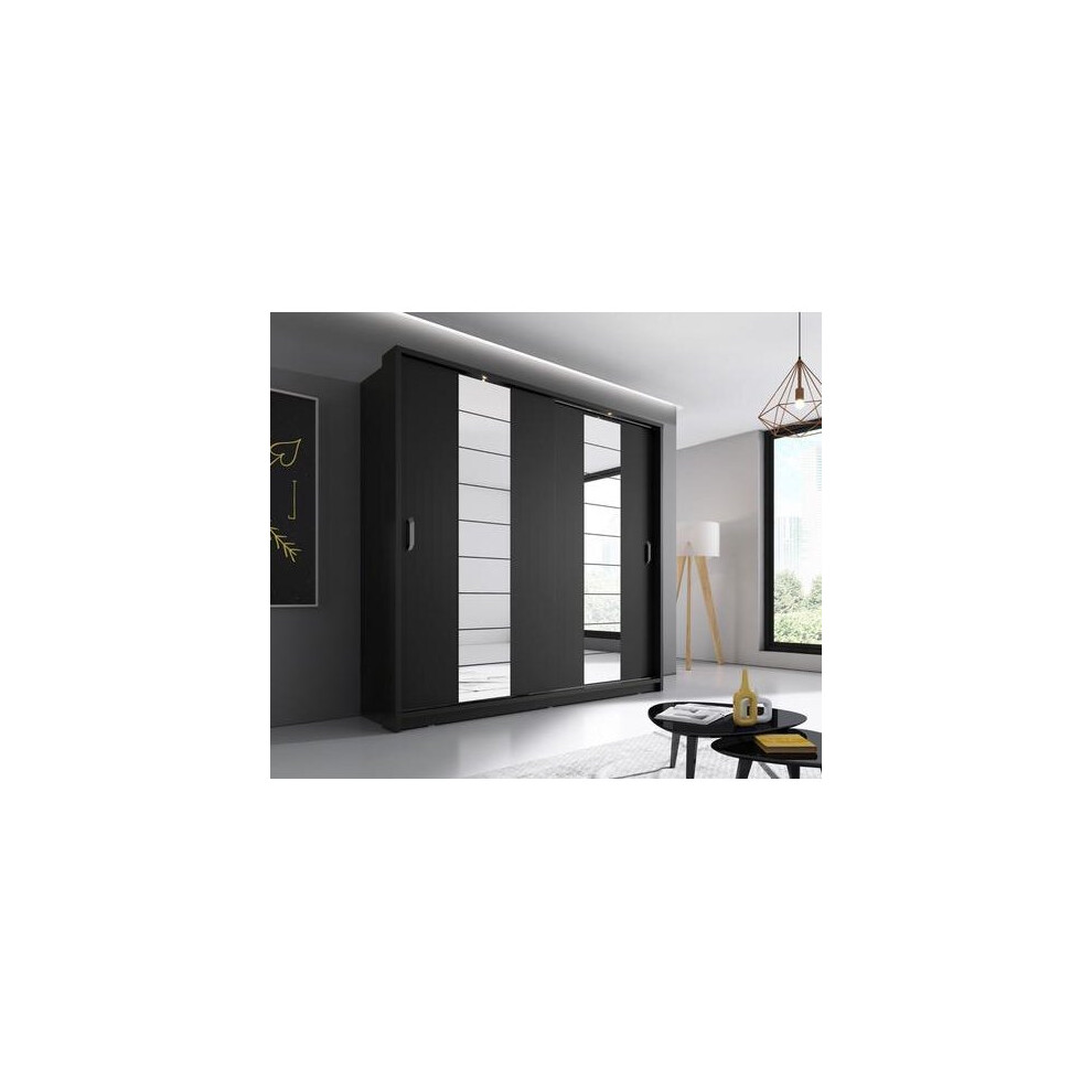 (Black Matt) Arti 14 - 2 Sliding Door Wardrobe 220cm