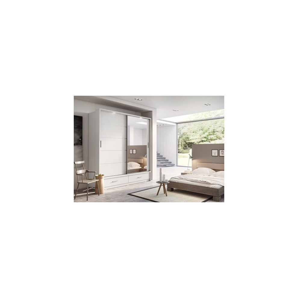 Arthauss ( Matt) Arti 5 - 2 Sliding Door Wardrobe 200Cm White