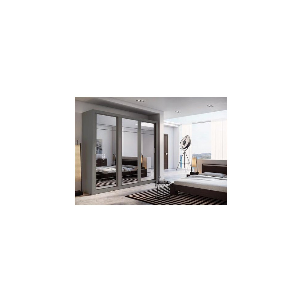 Arthauss ( Matt) Arti 2 - 3 Sliding Door Wardrobe 250Cm Grey