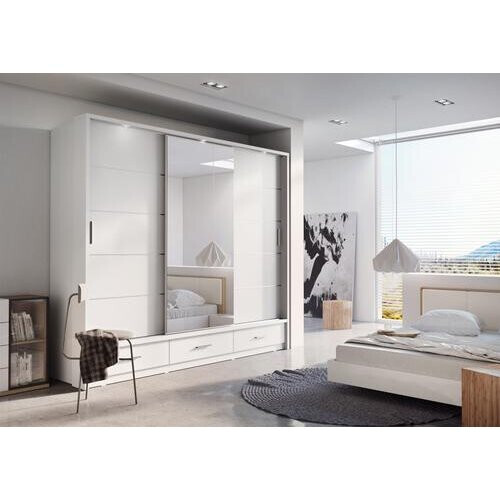 Arthauss (White Matt) Arti 1 - 3 Sliding Door Wardrobe 250cm