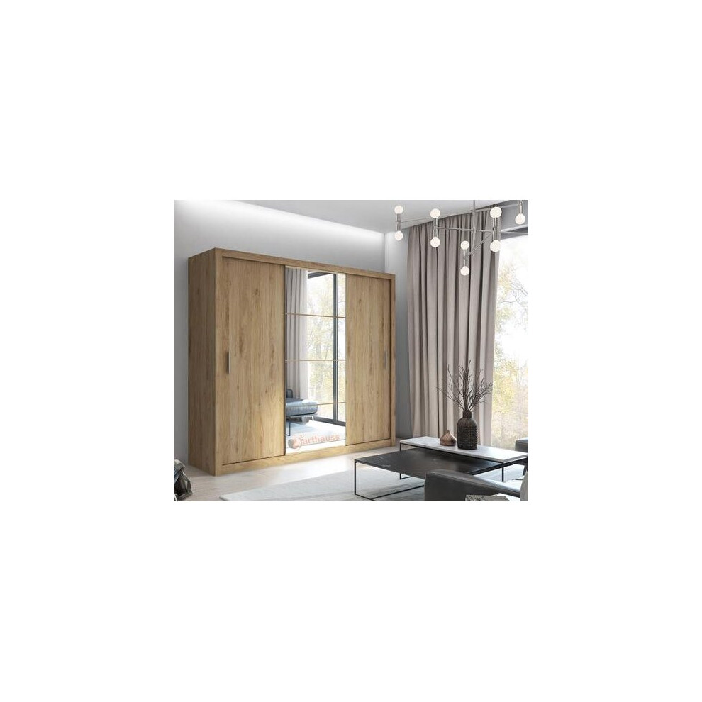 (Oak Shetland) Idea ID-01 3 Sliding Door Wardrobe 250cm