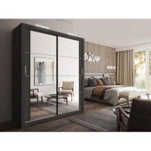 (Black Matt) Arti 3 - 2 Sliding Door Wardrobe 181cm