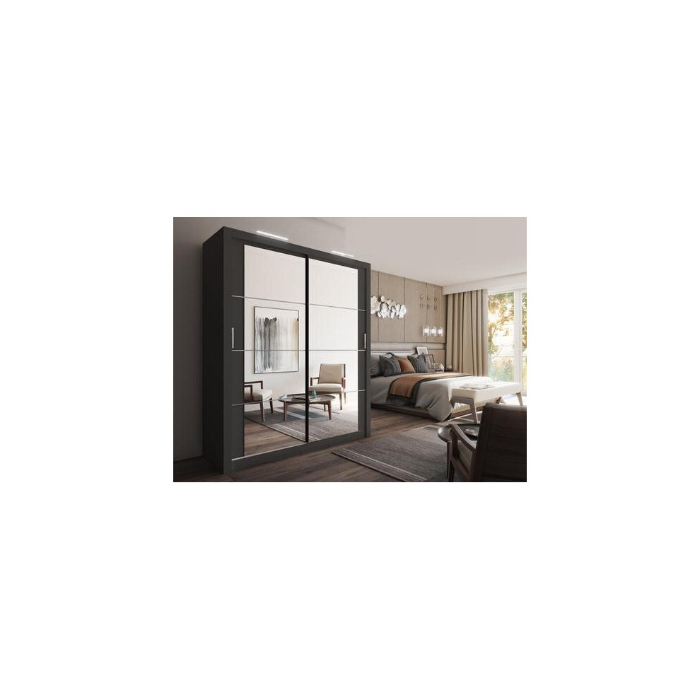 Arthauss ( Matt) Arti 3 - 2 Sliding Door Wardrobe 181Cm Black