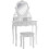 White Love Heart dressing table with stool and adjustable mirror 2