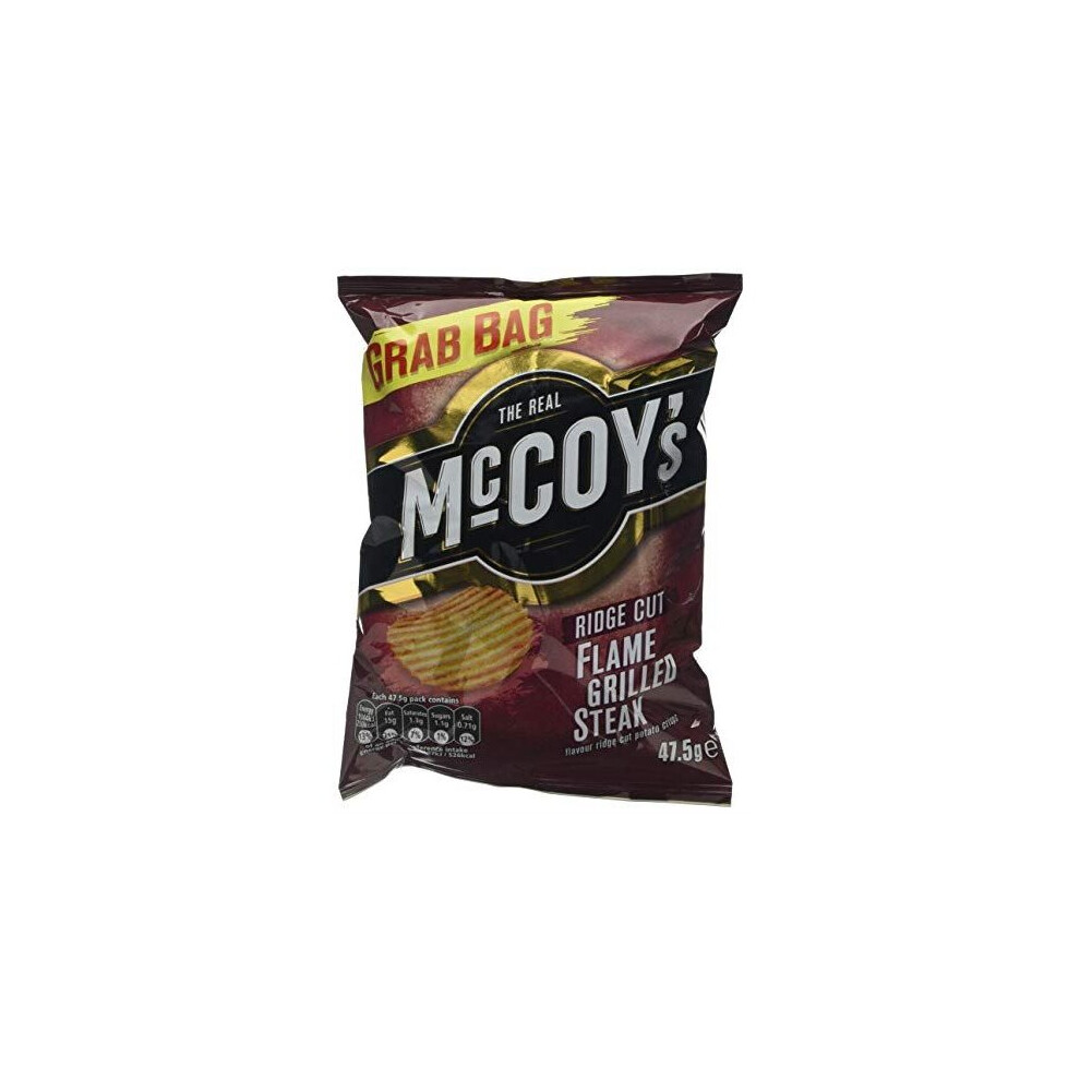 McCoys Flame Grilled Steak Potato Crisps Grab Bag 47.5g x 36