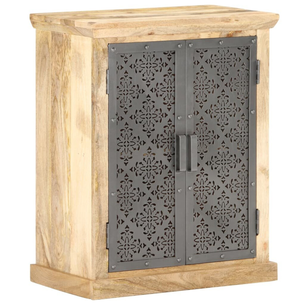 vidaXL Solid Mango Wood Sideboard with Steel Doors Living Room Side Cabinet