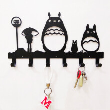 (A) Wall Mounted Entryway Dog Leash and Key Holder Belt and Hat Organizer Totoro WALL HOOK