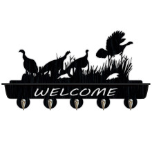 Birds Wall Mounted Wooden Key Hook Coat Rack,Farmhouse Mounted Coat Rack And Upper Shelf For Storage