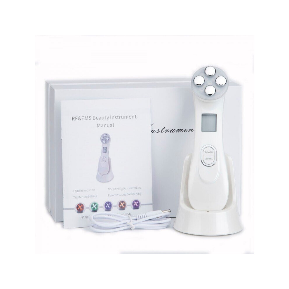 (White) Face Skin Mesotherapy Electroporation RF Radio Frequency Facial LED Photon Skin Care Device Face Lift Tighten Beauty Machine