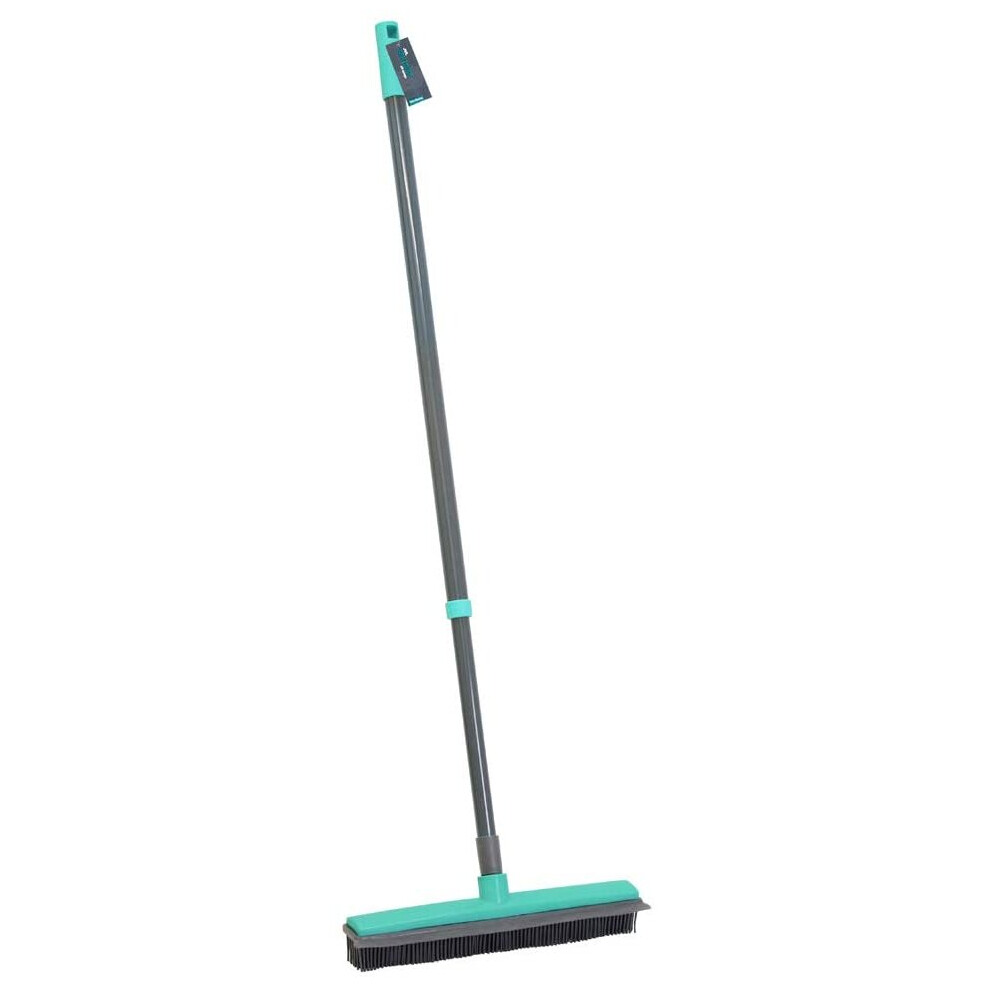 Indoor Extendable Rubber Bristle Brush Broom with Squeegee