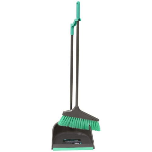 Long Handle Dustpan and Bristle Brush Set