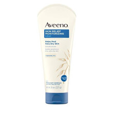 Aveeno Skin Relief 24-Hour Moisturizing Lotion for Sensitive Skin with Natural Shea Butter & Triple Oat Complex, Unscented Therapeutic Lotion for Extr
