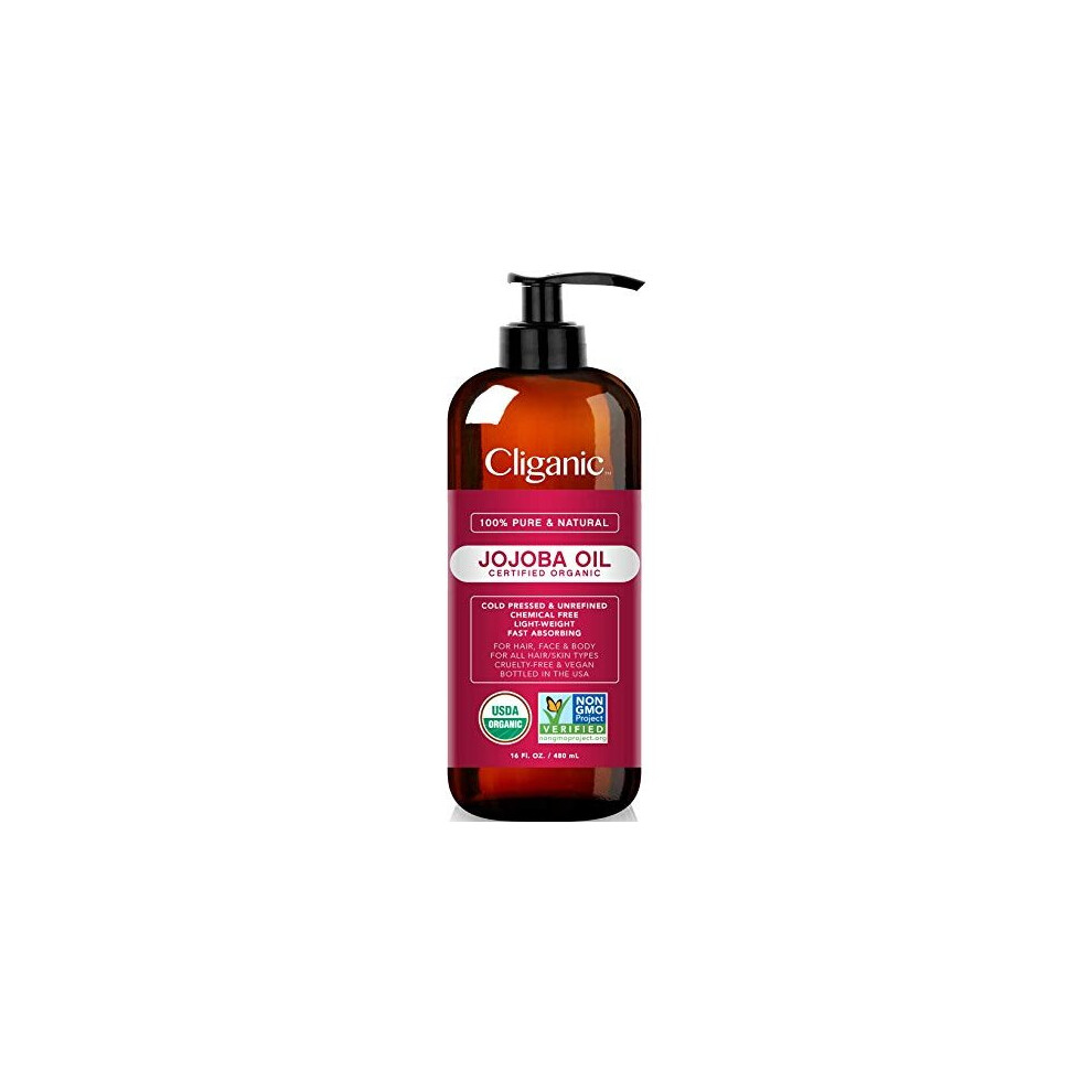 Cliganic , Organic Jojoba Oil, 473Ml