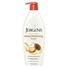 Jergens Deep Restoring Argan Oil Moisturizing Body Lotion, 16.8 Ounce, Soothing Full-Body Moisture, with Reviving Argan Oil and Vitamin E, Oil-Infused