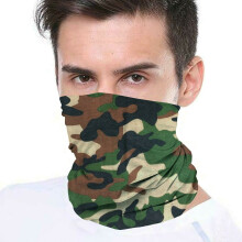 (Camo Brown) Bandana Face Covering Mask Biker Tube Snood Scarf Neck Cover