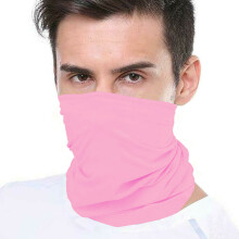 (Pink) Bandana Face Covering Mask Biker Tube Snood Scarf Neck Cover