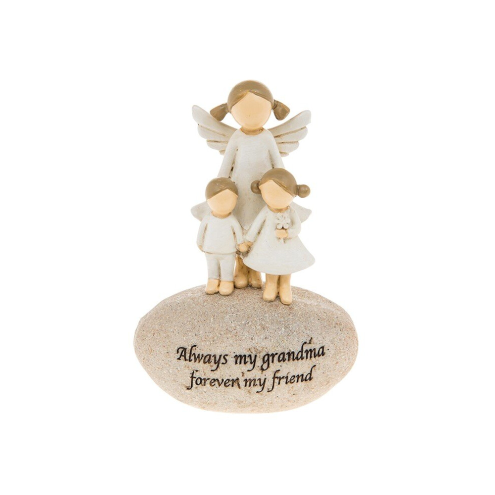 Angel Sentiment Stone ALWAYS MY GRANDMA, Forever my Friend Pebble Ornament Gift