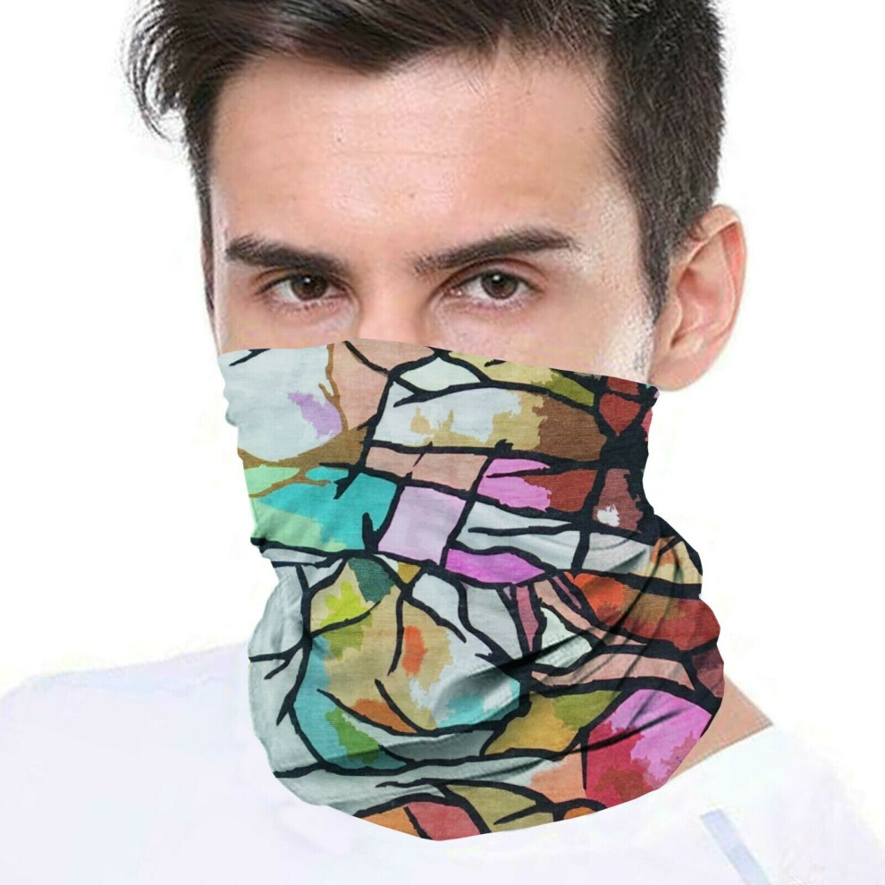 (Multicoloured) Bandana Face Covering Mask Biker Tube Snood Scarf Neck Cover Multicoloured 5056338517210