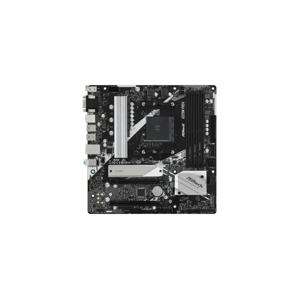 Asrock A520m Pro4 Amd A520 Am4 Micro Atx 2 Ddr4 Vga Hdmi Dp M.2 A520m Pro4