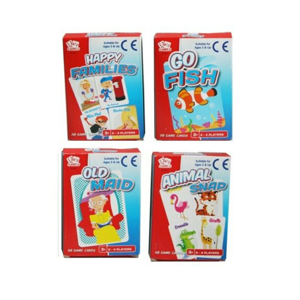 4 Packs of Classic Children Card Games Fun OldMaid Animal Snap Go Fish