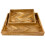 Herringbone Square Wood Rustic Trays Set of 2 2