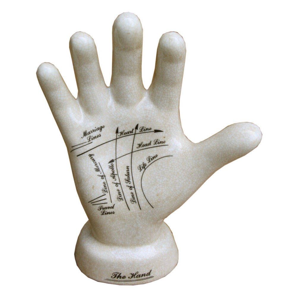 Geko Ceramic Palmistry Hand, 24Cm