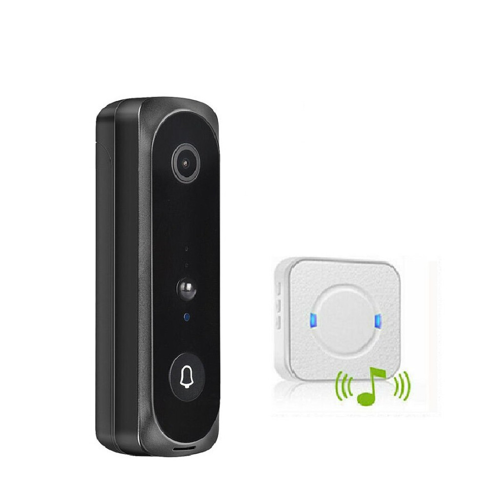 (Black Doorbell+Chime) Smart Wifi Doorbell Wireless Ir Video Camera Intercom Record Home 7037525744297