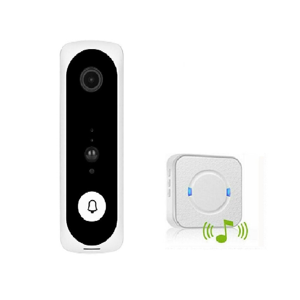 (White Doorbell+Chime) Smart Wifi Doorbell Wireless Ir Video Camera Intercom Record Home 7037525744280