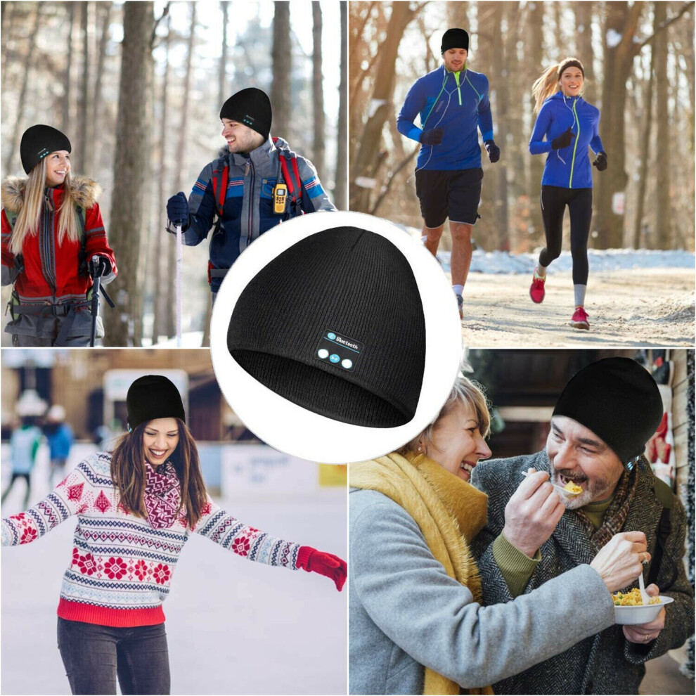 Wireless Bluetooth Smart Cap Warm Beanie Hat Mic Hands Free