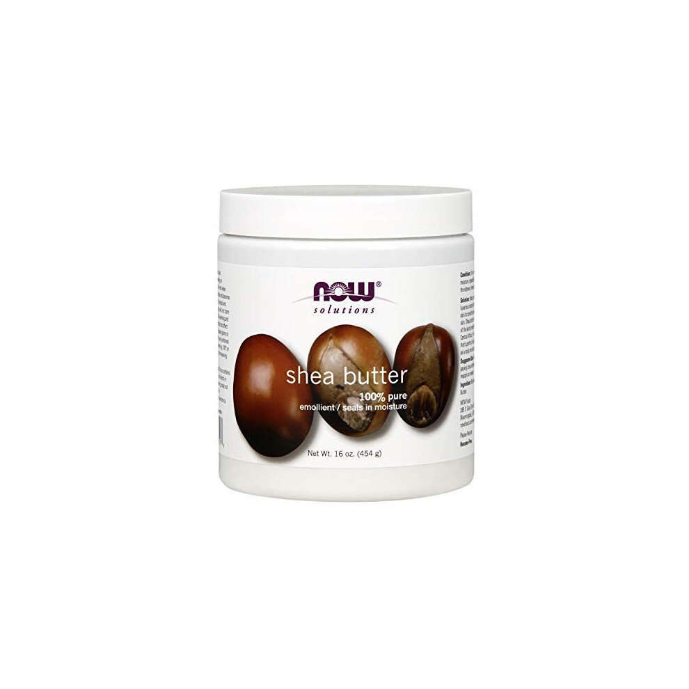 NOW Solutions, Shea Butter, Skin Emollient, Seals in Moisture for Dry Rough Skin, 16-Ounce