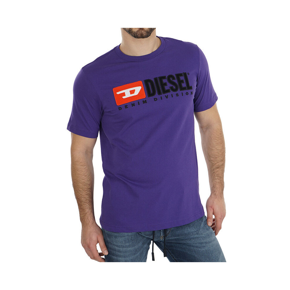 Diesel (Xs) T Just Division Mens T-Shirt Short Sleeve Crew Neck Top Casual Summer Tee Purple