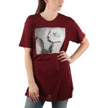 (XS) DIESEL T RACHEL P Womens T-Shirt Lyocell Crew Neck Summer Casual Burgundy Tee