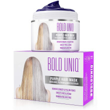 Purple Hair Mask for Blonde, Platinum and Silver Hair: BOLD UNIQ by B Uniq Blue Masque to Reduce Brassiness and Condition Dry