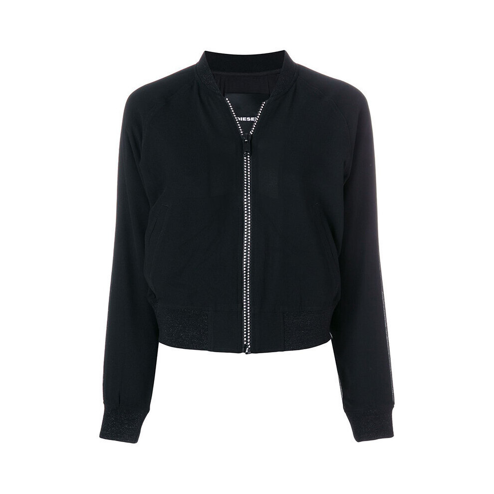Diesel (M) De Bruce L Womens Bomber Jacket Quilted Varsity Jacket Winter Coat Black