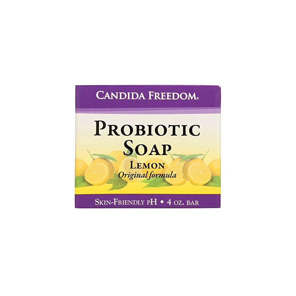 Candida Freedom 100% Natural Probiotic Soap - Anti fungal Soap For Skin Fungus, Jock Itch, Acne, Dandruff and Poison Ivy - Powerful Tea Tree and Lemon