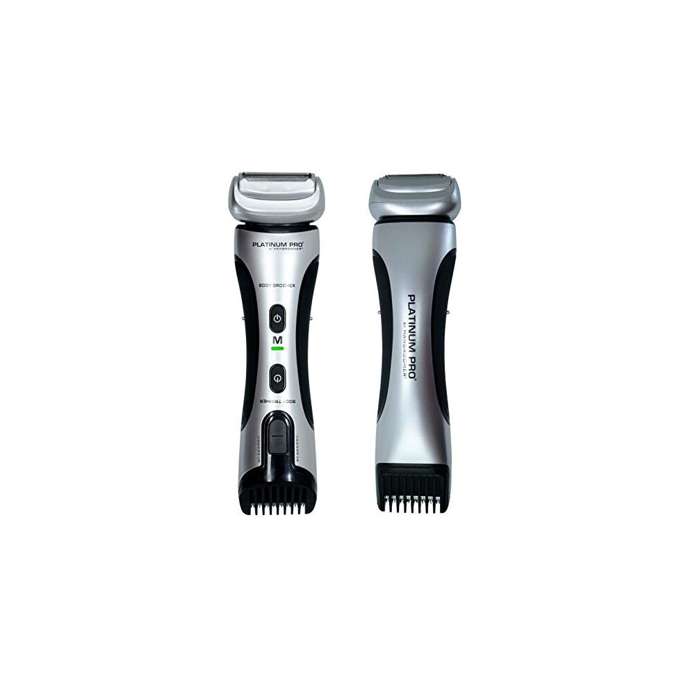 PLATINUM PRO by MANGROOMER - New Body Groomer, Ball Groomer and Body Trimmer with Lithium Max Battery, Bonus Extra Foil and Storage Case! (Generation