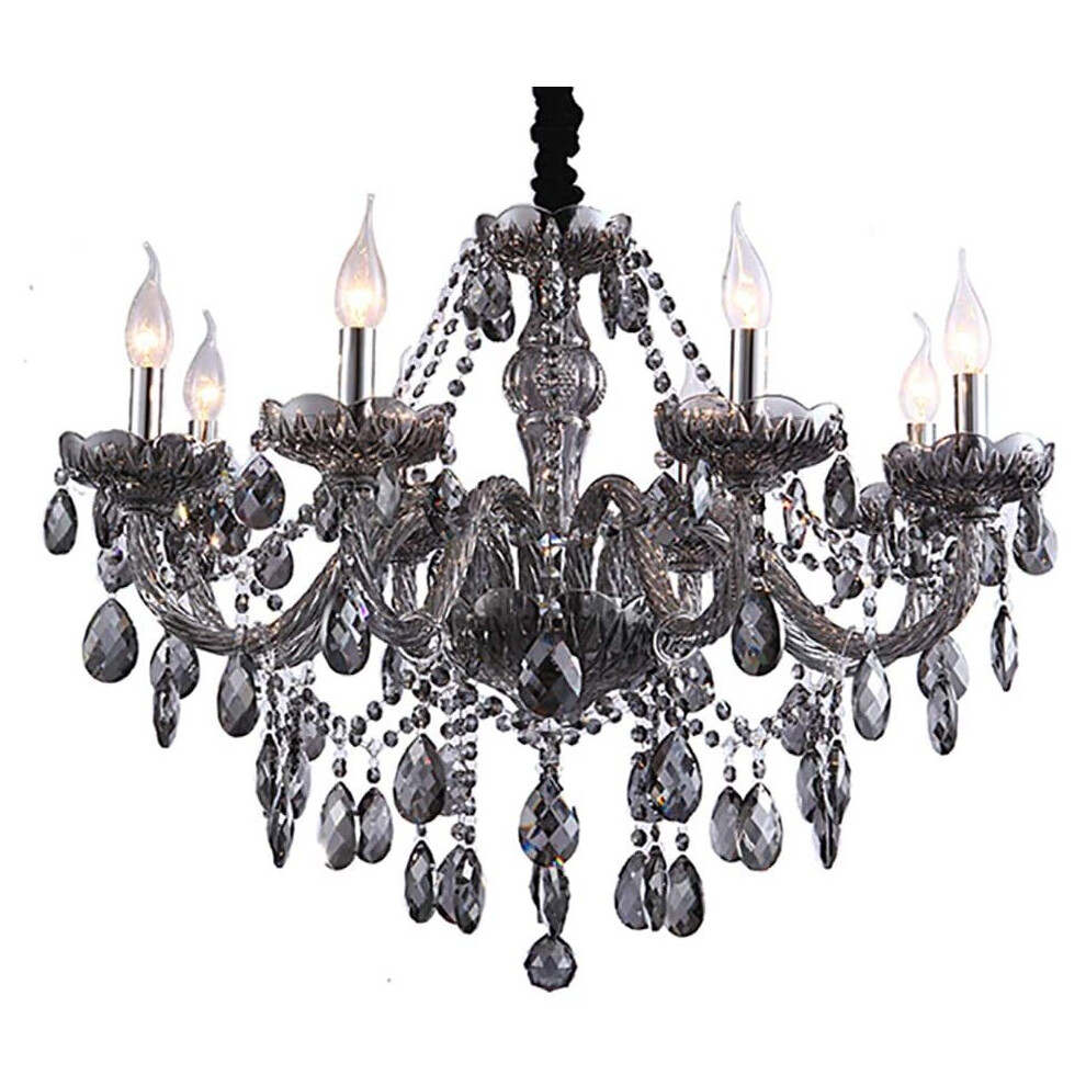 (8 Arms) Genuine Crystal Chandelier SMOKY Grey 2, 6, 8, 10, 12, 15, 18 Arms Light