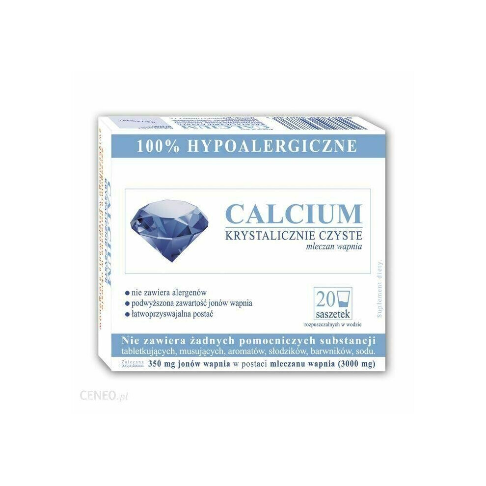 Sklep Polski Calcium Krystalicznie Czyste Calcium Pure Crystal 20 Sachets Kosci Wapn Wapno